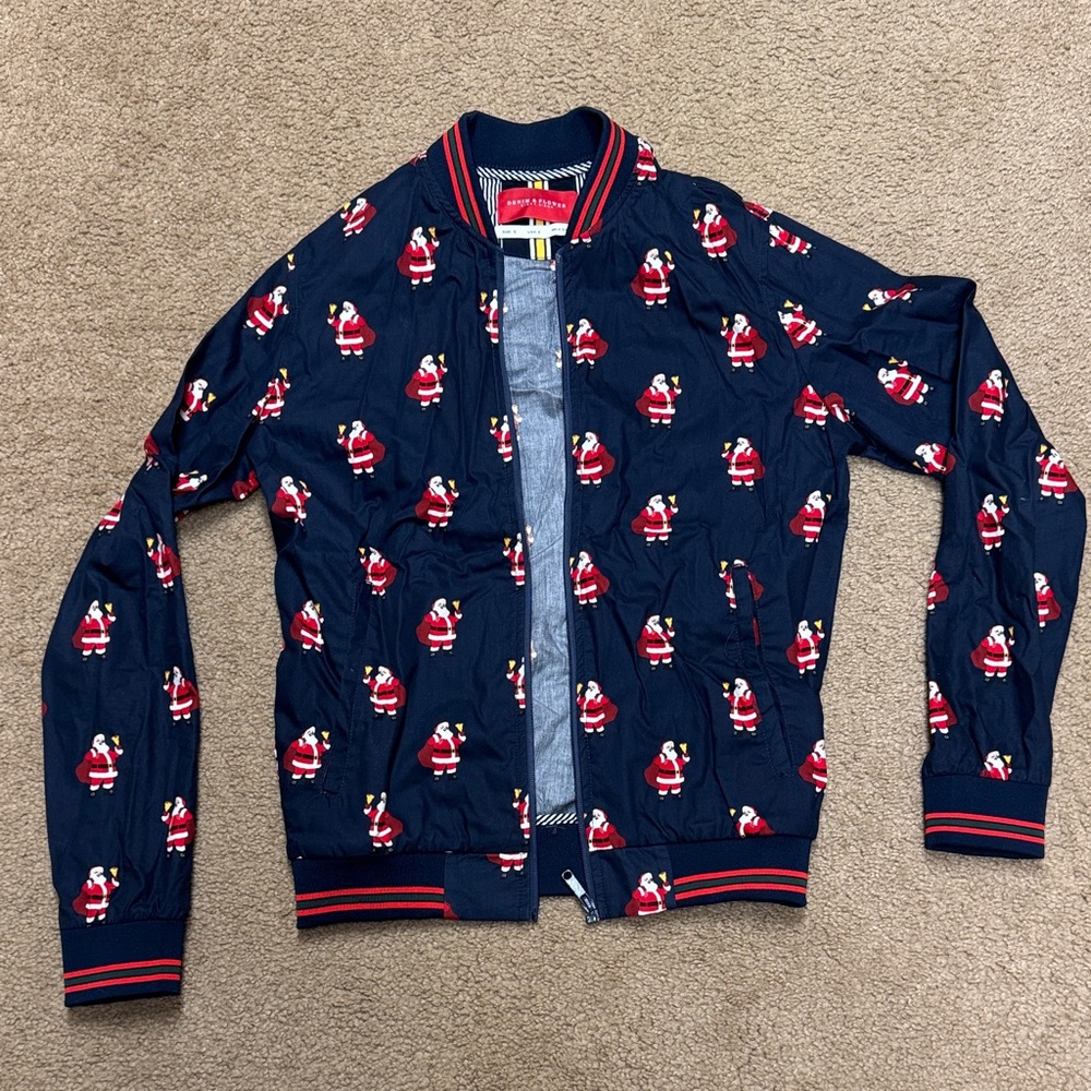 Men’s Denim & Flower Ricky Singh Santa Claus bomber jacket. Small